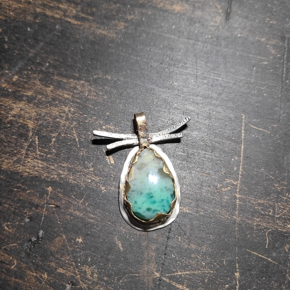 Asian inspired turquoise pendant - Picture 1 of 2
